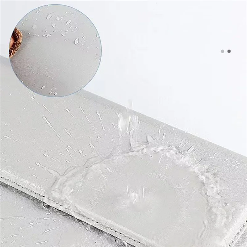 15-16'' Leather Laptop Sleeve Ultra-Slim Computer Carrying Case with Foldable Stand and Soft Inner Lining - Blackish Green