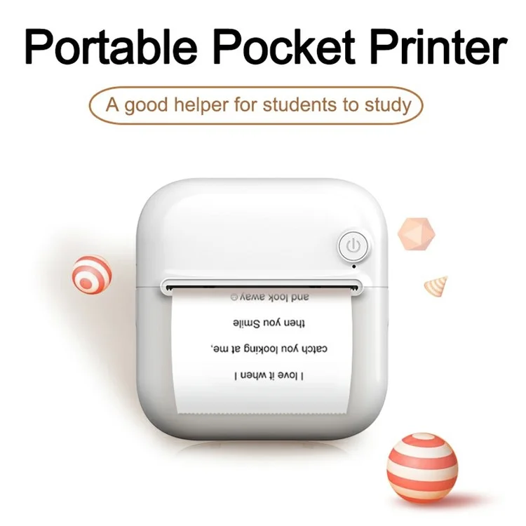 A33 Mini Inkless Bluetooth-compatible 5.1 Photo Printer Portable Wireless Office Memo Printer