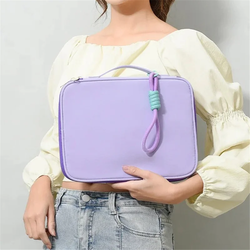 606 15.6 / 16 Inch Laptop Bag Nylon Notebook Computer Handbag with Hanging Ornament - Pink