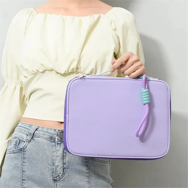 606 15.6 / 16 Inch Laptop Bag Nylon Notebook Computer Handbag with Hanging Ornament - Pink