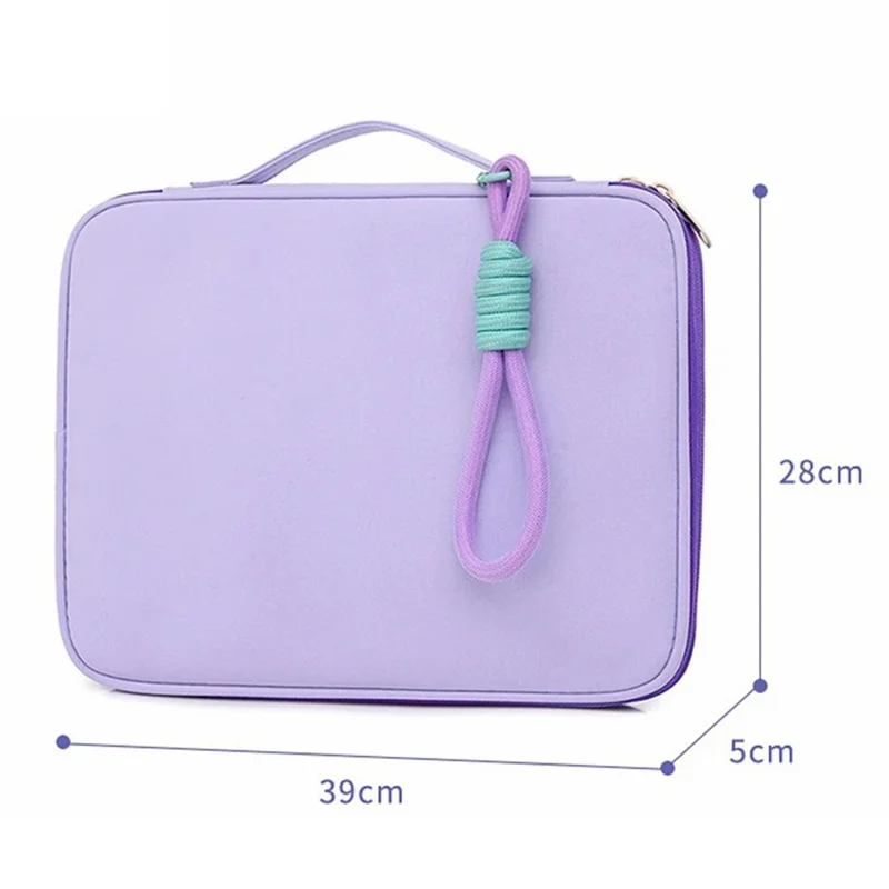 606 15.6 / 16 Inch Laptop Bag Nylon Notebook Computer Handbag with Hanging Ornament - Pink
