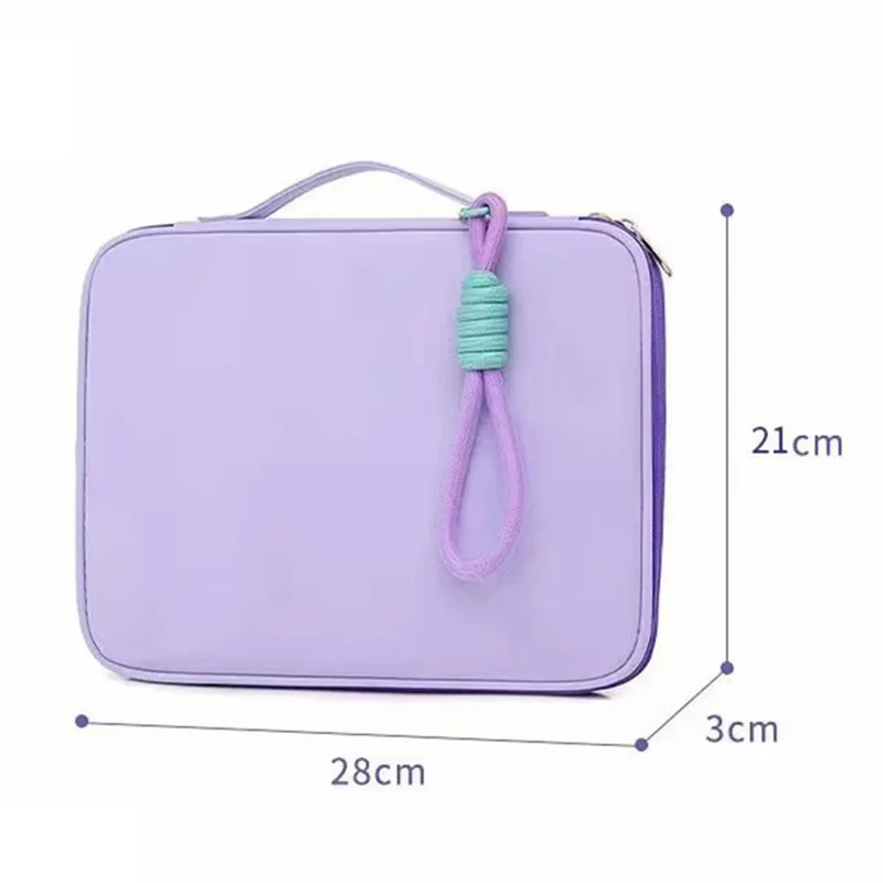 606 9.7 / 11 Inch Nylon Tablet Storage Pouch Laptop Bag with Hanging Ornament - Grey