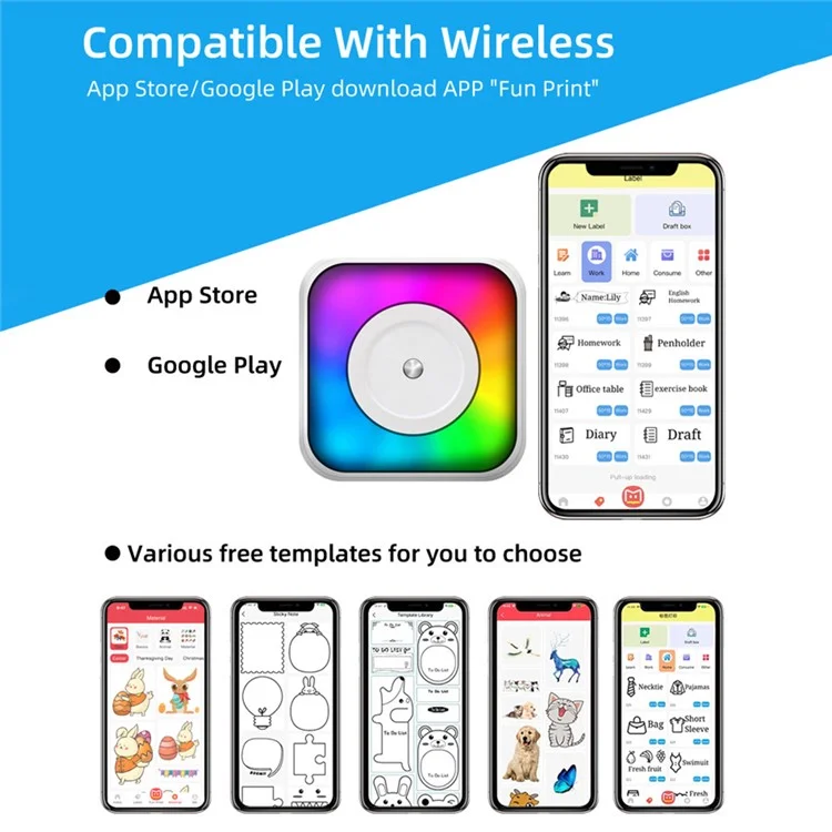 C31 Mini Wireless Bluetooth-compatible Thermal Lable Printer 200DPI Pocket Printer