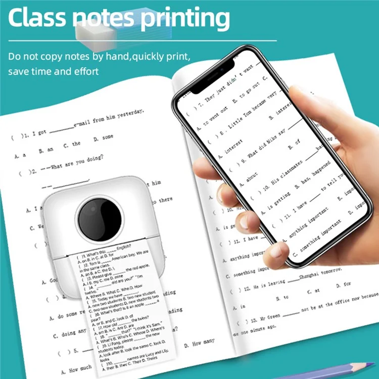 X5 Thermal Photo Printer Pocket Label Maker 200DPI Wireless Receipt Printer