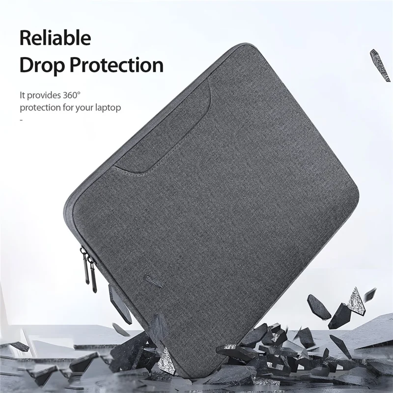 DUX DUCIS LBTB Series 14-15.4 Inch Laptop Handbag Waterproof Notebook Computer Carrying Pouch - Dark Grey