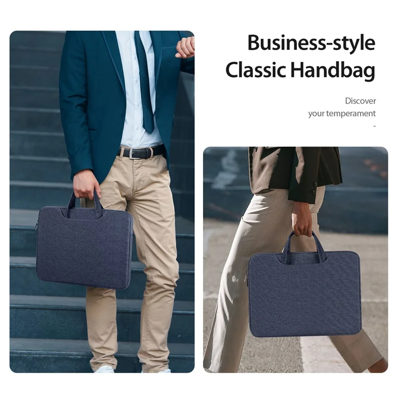 DUX DUCIS LBTB Series 14-15.4 Inch Laptop Handbag Waterproof Notebook Computer Carrying Pouch - Navy Blue