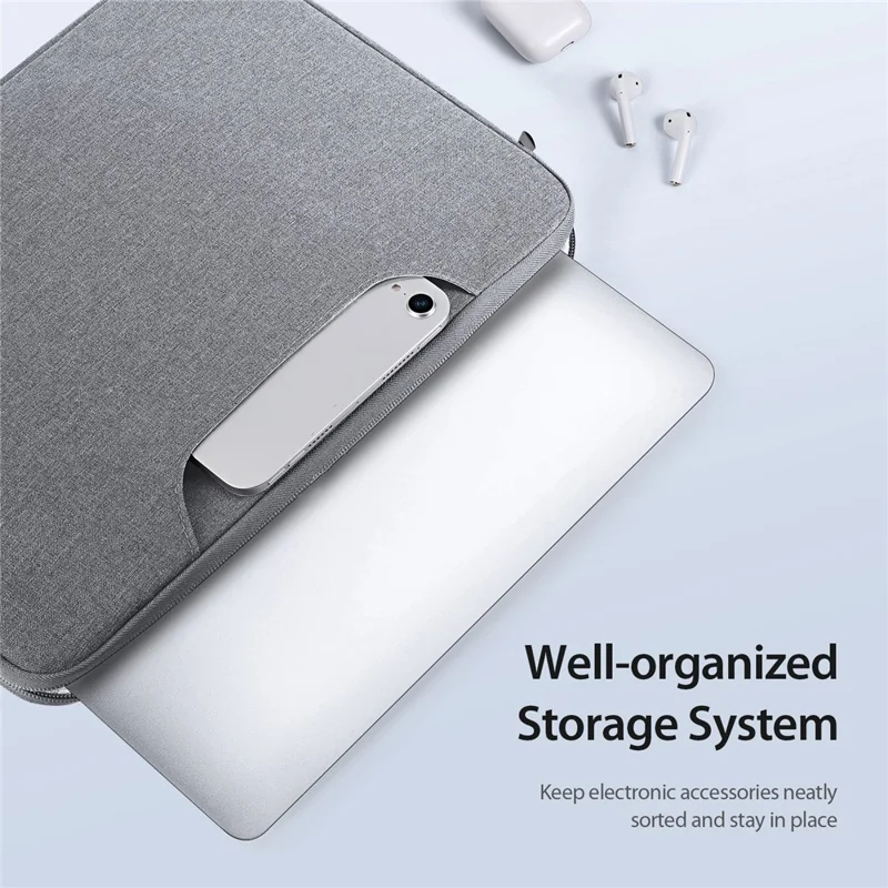 DUX DUCIS LBTB Series 15.5-16 Inch Laptop Bag Water-Repellent Polyester Fabric Computer Carrying Case - Light Grey