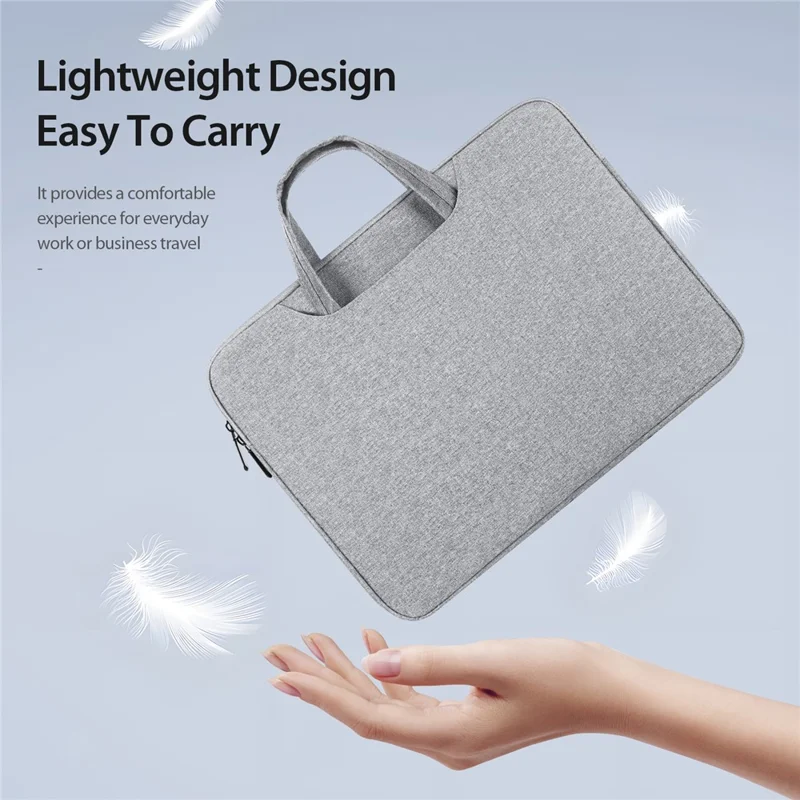 DUX DUCIS LBTB Series 15.5-16 Inch Laptop Bag Water-Repellent Polyester Fabric Computer Carrying Case - Light Grey