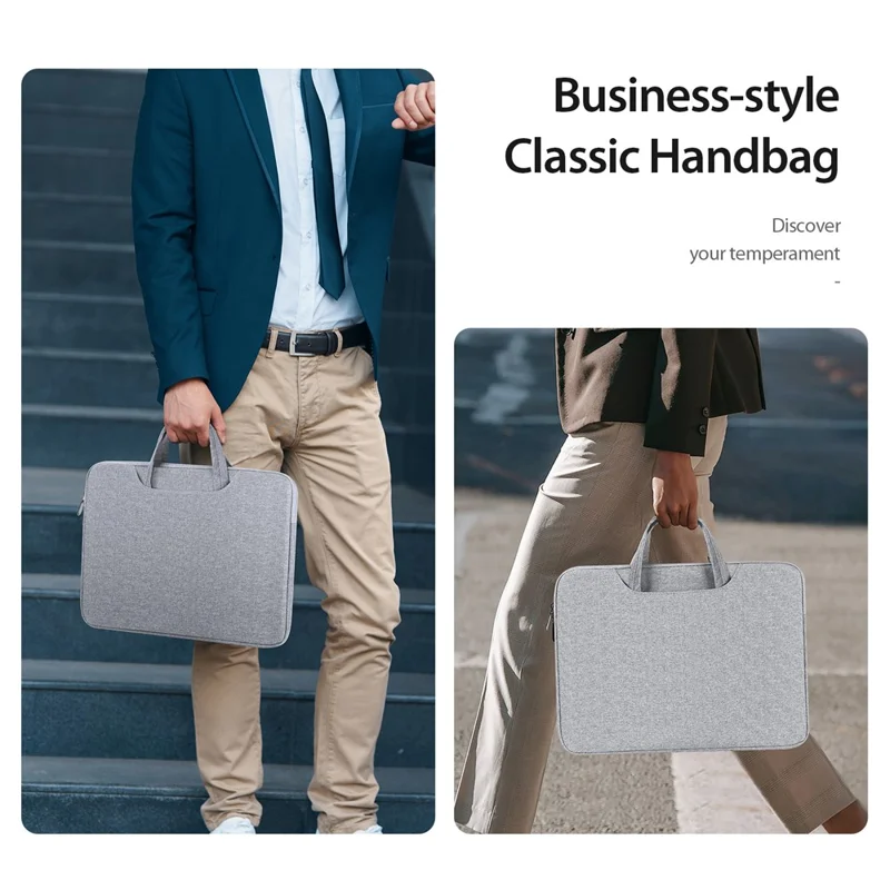 DUX DUCIS LBTB Series Laptop Storage Bag Shockproof Carrying Handbag for 13-13.9 inch Notebooks - Light Grey