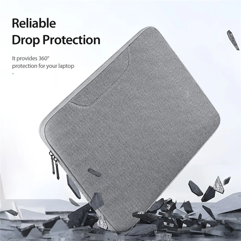 DUX DUCIS LBTB Series Laptop Storage Bag Shockproof Carrying Handbag for 13-13.9 inch Notebooks - Light Grey