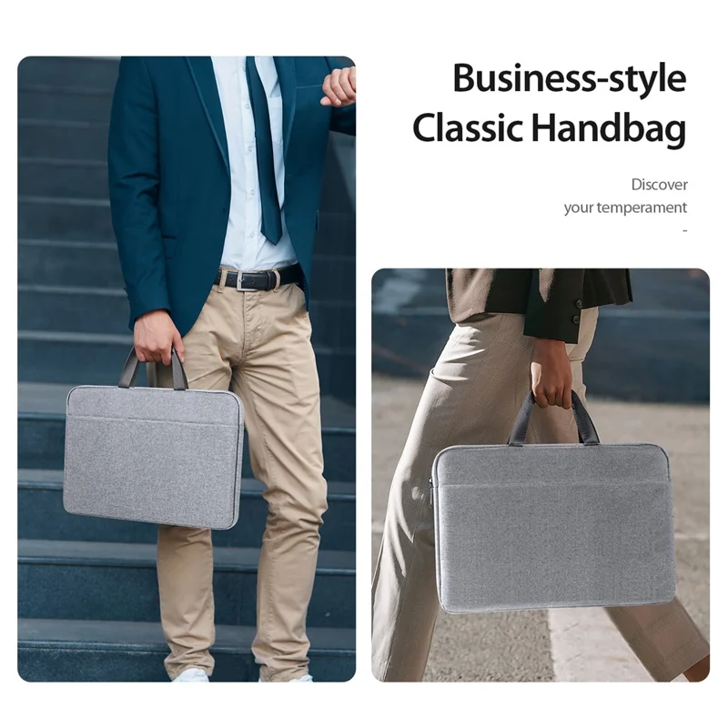 DUX DUCIS LBTA Series 13-13.9 Inch Laptop Bag Horizontal Notebook Carrying Handbag - Light Grey