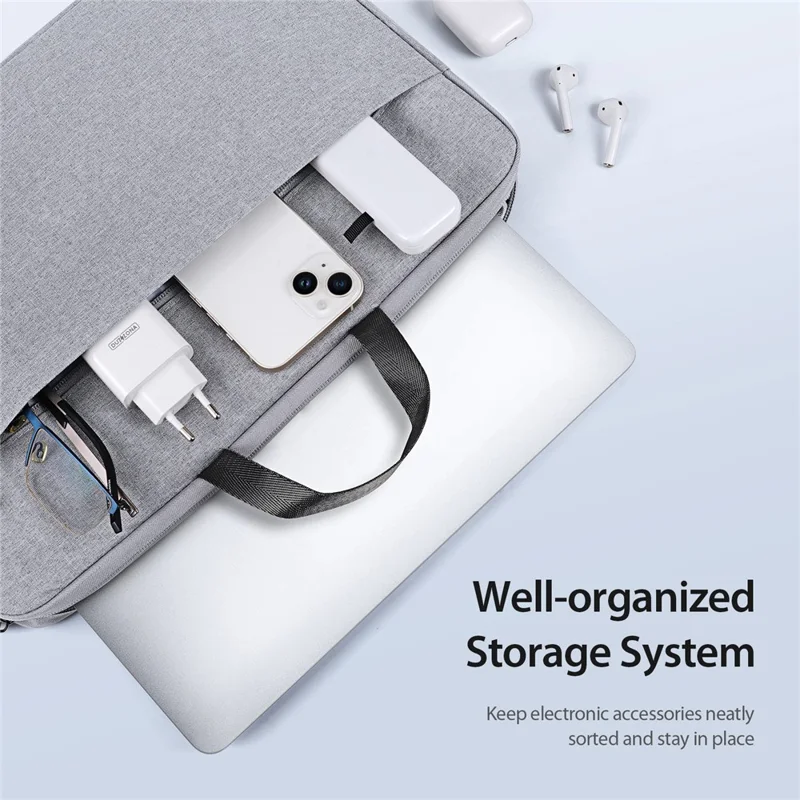 DUX DUCIS LBTA Series 13-13.9 Inch Laptop Bag Horizontal Notebook Carrying Handbag - Light Grey