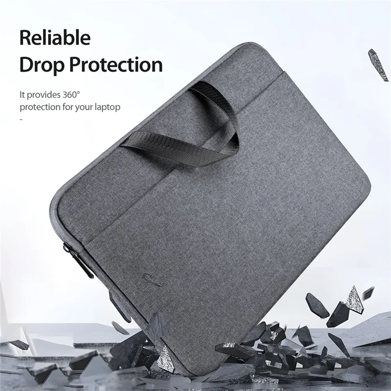 DUX DUCIS LBTA Series 14-15.4 Inch Horizontal Laptop Bag Waterproof Notebook Handbag - Dark Grey