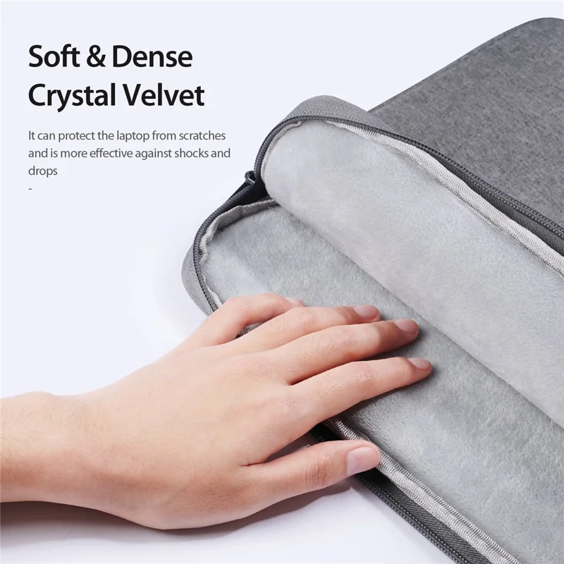 DUX DUCIS LBTA Series 14-15.4 Inch Horizontal Laptop Bag Waterproof Notebook Handbag - Dark Grey