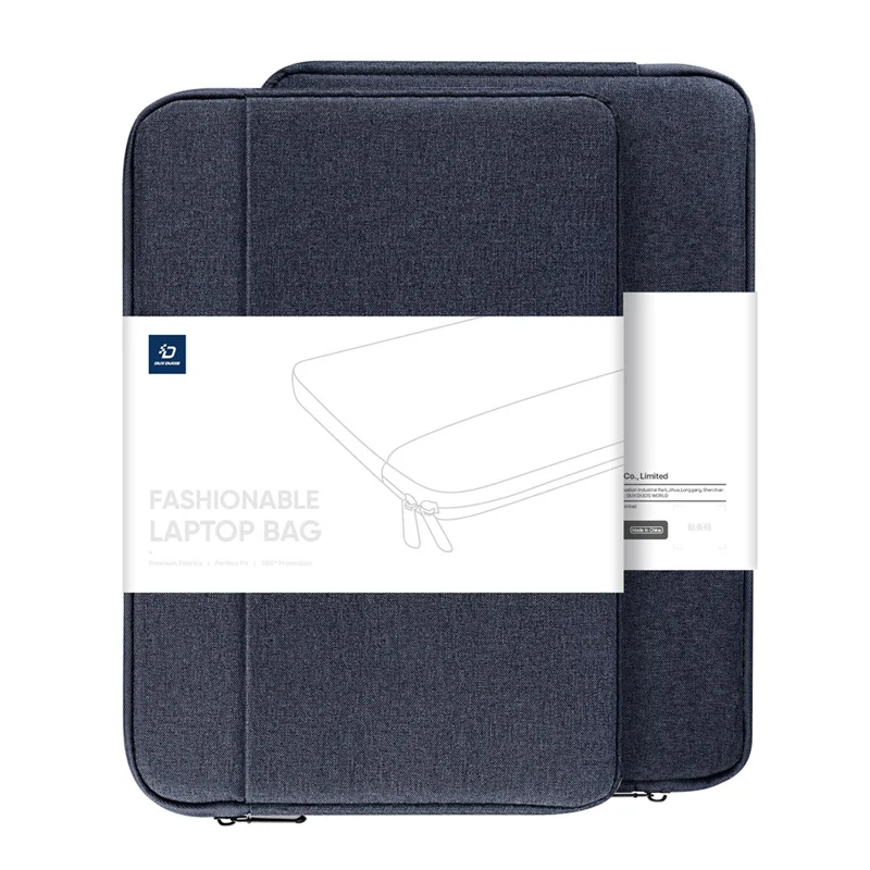 DUX DUCIS LBTA Series 14-15.4 Inch Horizontal Laptop Bag Waterproof Notebook Handbag - Navy Blue
