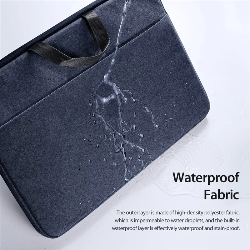 DUX DUCIS LBTA Series 14-15.4 Inch Horizontal Laptop Bag Waterproof Notebook Handbag - Navy Blue