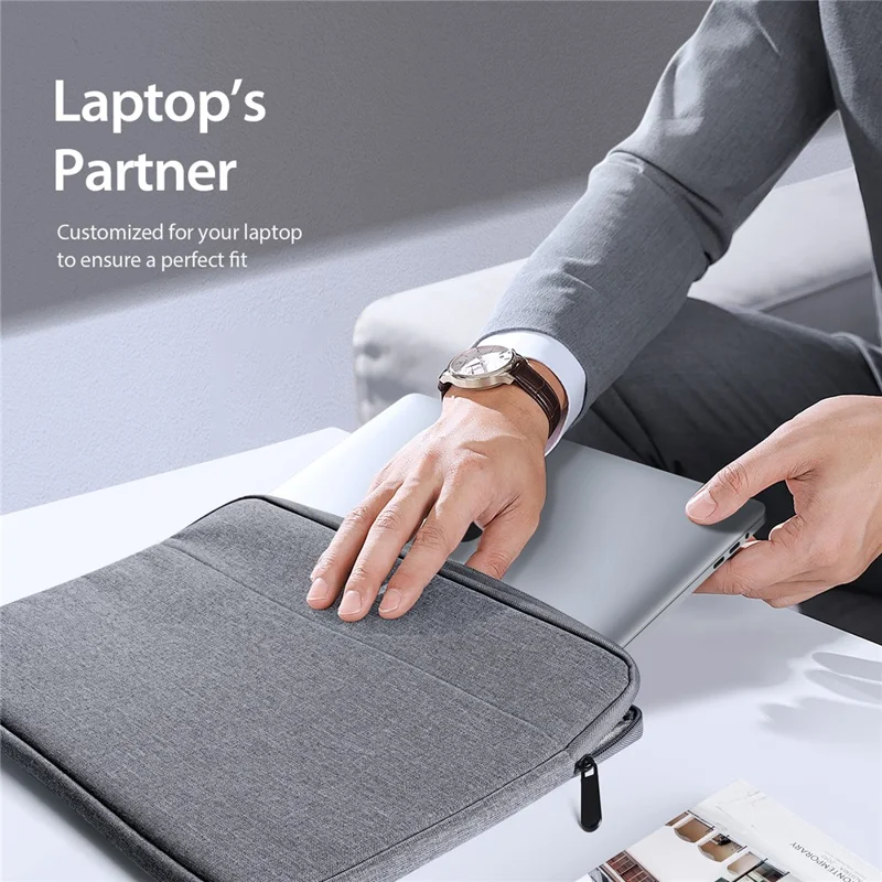DUX DUCIS LBDB Series 14-15.4 Polegada Bolsa para Laptop à Prova d'Água Horizontal - Cinza Escuro