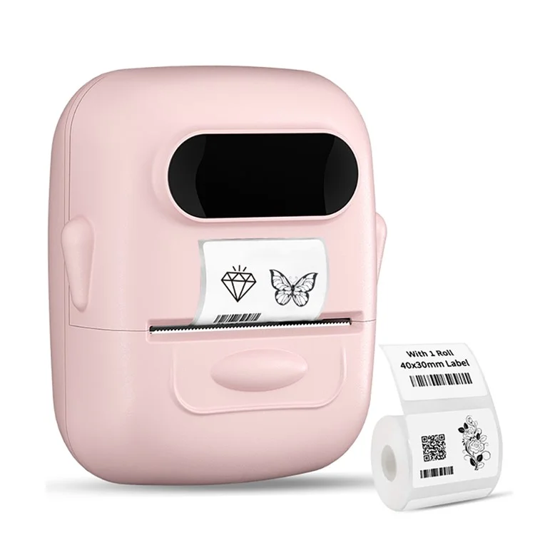 MARKLIFE P50 Mini Bluetooth-compatible Thermal Label Printer with 1 Roll Print Paper - Pink