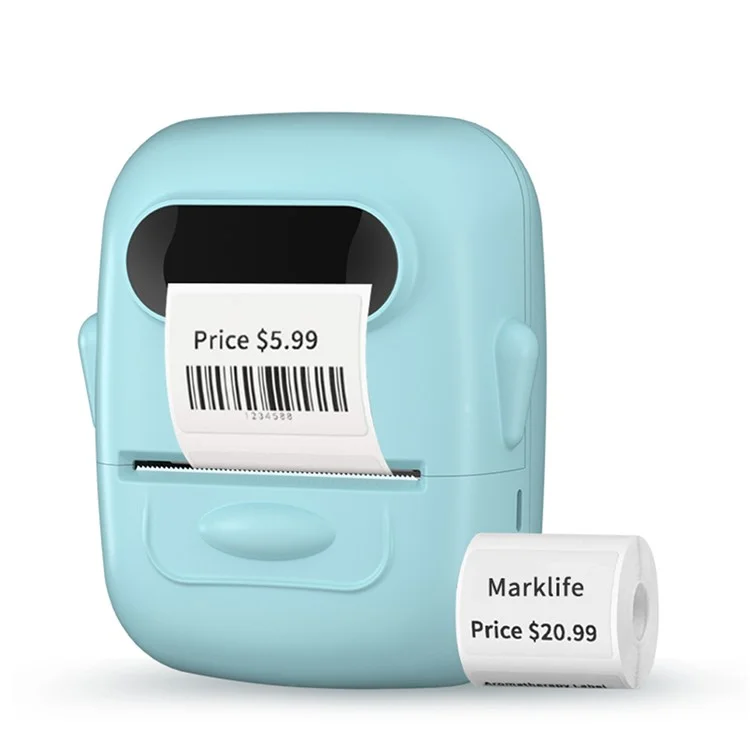 MARKLIFE P50 Mini Bluetooth-compatible Thermal Label Printer with 1 Roll Print Paper - Green