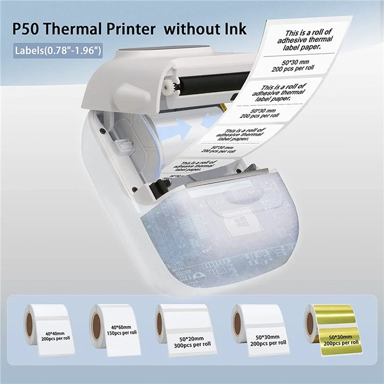 MARKLIFE P50 Mini Bluetooth-compatible Thermal Label Printer with 1 Roll Print Paper - Green