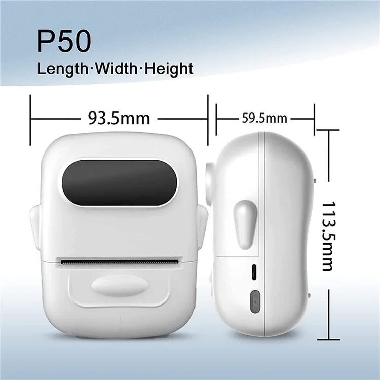 MARKLIFE P50 Mini Bluetooth-compatible Thermal Label Printer with 1 Roll Print Paper - Green