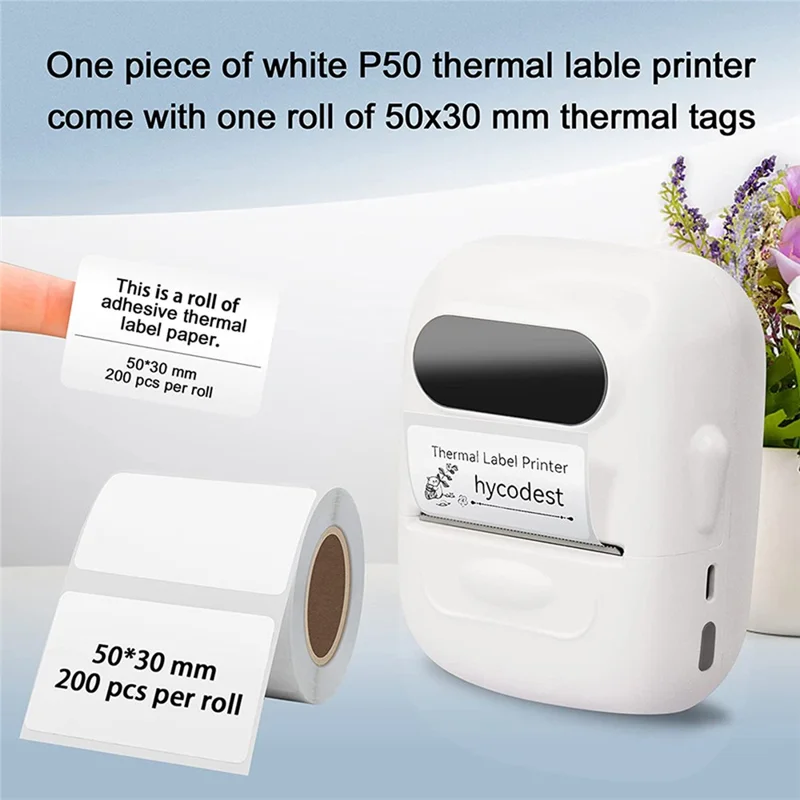 MARKLIFE P50 Mini Bluetooth-compatible Thermal Label Printer with 1 Roll Print Paper - Yellow