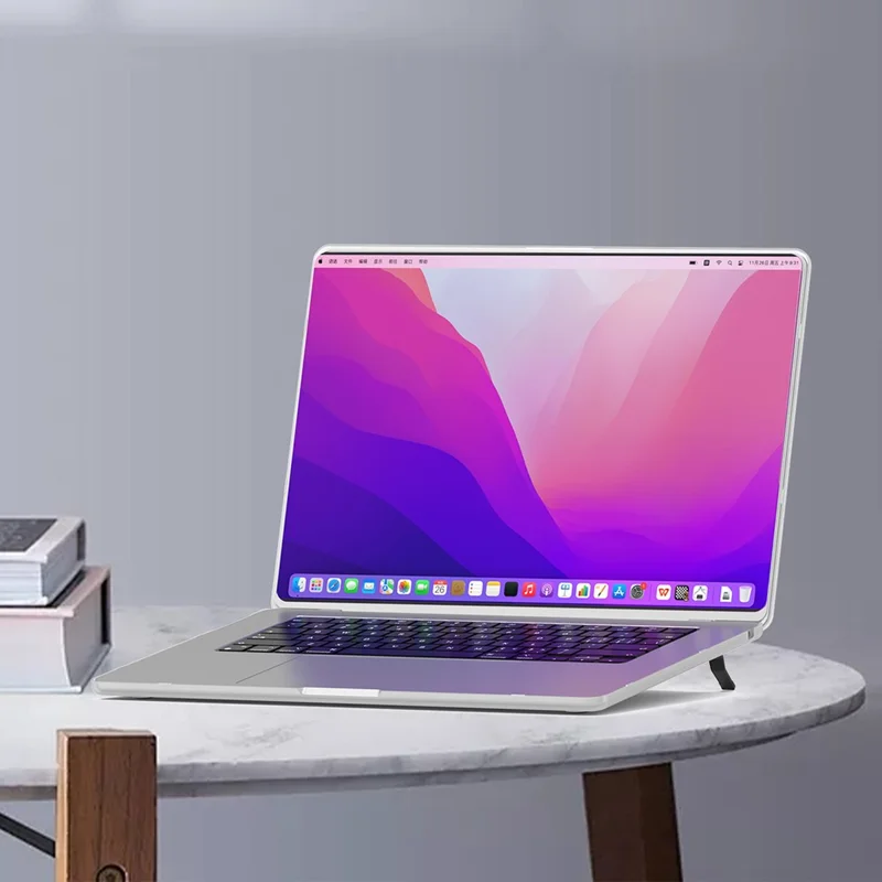 BENWIS MP-SMS til Macbook Air 15 tommer (2025) / (2024) / (2023) A2941 Smart Skånsom Skærmhælde Hård Skærm - Transparent Hvid