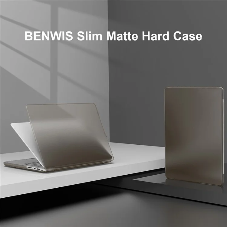 Benwis MP-SMC Per MacBook Pro 16 Pollici (2021) / (2023) A2485, A2780 Copertina Del Taccuino Slim Del Laptop - Nero Trasparente