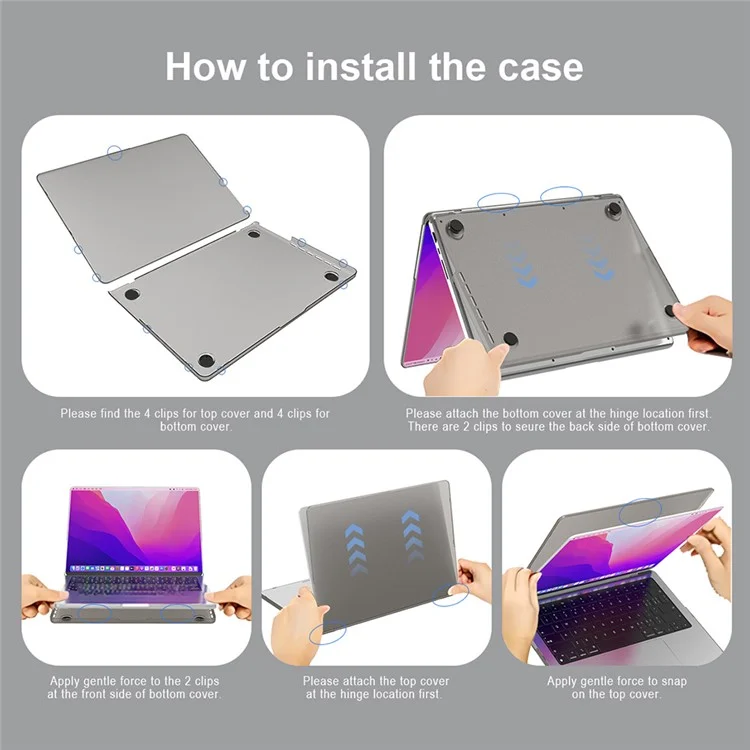 BENWIS MP-SMC para MacBook Pro 16 pulgadas (2021) / (2023) A2485, A2780 Funda para portátil Slim Notebook Cover - Negro Transparente