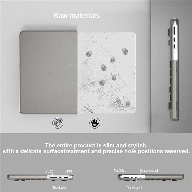 BENWIS MP-SMC para MacBook Pro 16 pulgadas (2021) / (2023) A2485, A2780 Funda para portátil Slim Notebook Cover - Negro Transparente
