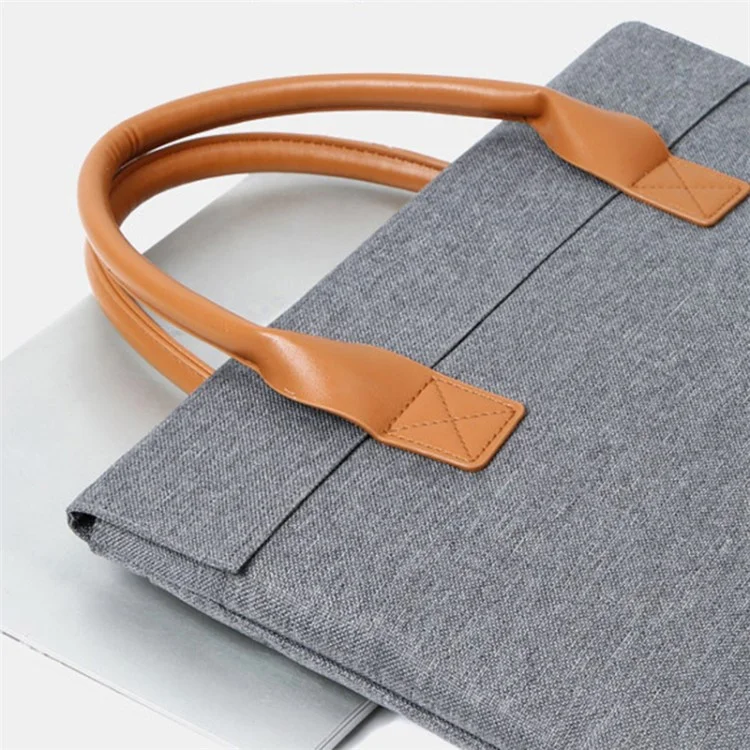 Borsa per laptop da 11,6-13,3 pollici con manico in PU in tessuto Oxford - Argento