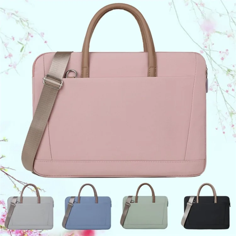13-13.3 Inch Laptop Bag Waterproof Notebook Computer Handbag with Shoulder Strap - Grey