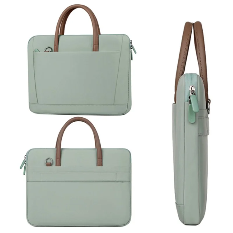 13-13.3 Inch Laptop Bag Waterproof Notebook Computer Handbag with Shoulder Strap - Beige