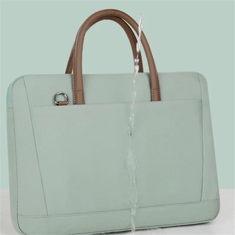 13-13.3 Inch Laptop Bag Waterproof Notebook Computer Handbag with Shoulder Strap - Beige
