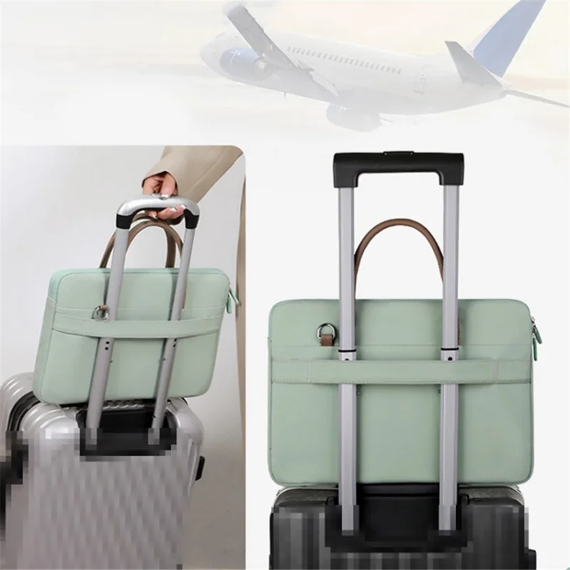 13-13.3 Inch Laptop Bag Waterproof Notebook Computer Handbag with Shoulder Strap - Beige