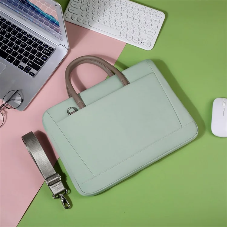 15-16.1 inch Laptop Bag Waterproof Computer Carrying Case with Trolley Strap Design - Green