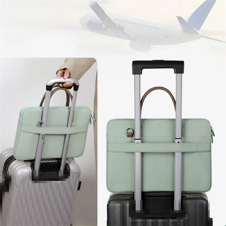 15-16.1 inch Laptop Bag Waterproof Computer Carrying Case with Trolley Strap Design - Green