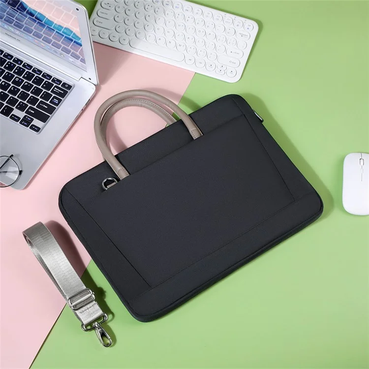 15-16.1 inch Laptop Bag Waterproof Computer Carrying Case with Trolley Strap Design - Black