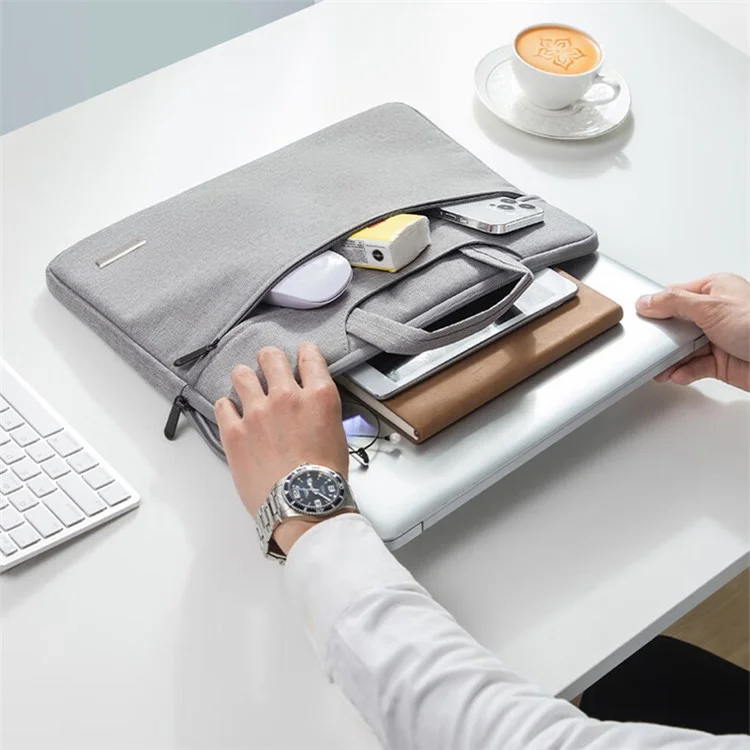 VICTORIATOURIST V7700 14-inch Stylish Laptop Carrying Bag Polyester Notebook Protective Handbag, Upgraded Version - Grey