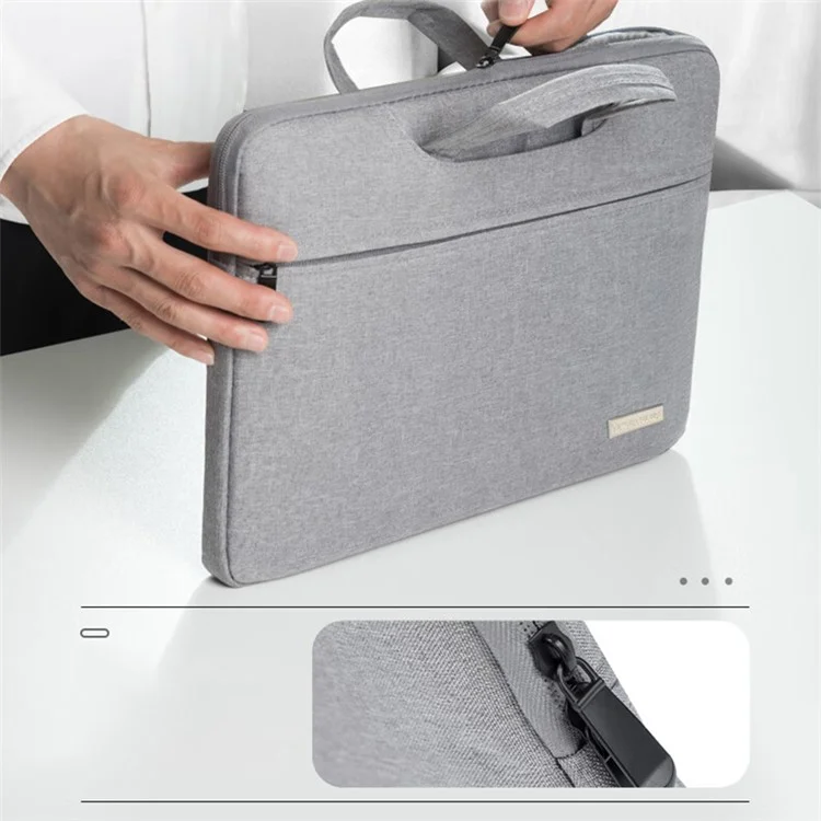 VICTORIATOURIST V7700 14-inch Stylish Laptop Carrying Bag Polyester Notebook Protective Handbag, Upgraded Version - Grey