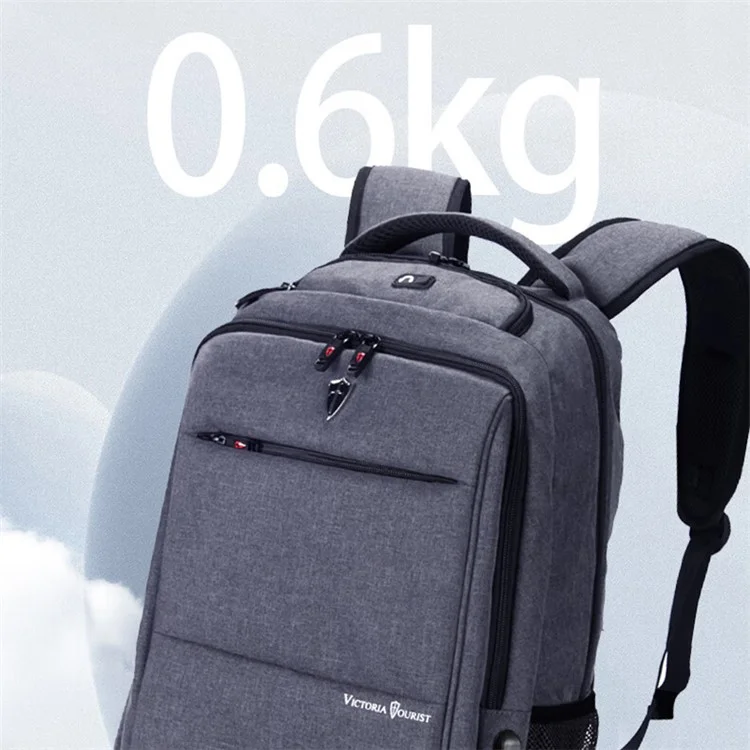 VICTORIATOURIST V906 USB Mochila para Laptop de 17.3 polegadas Viagem Bolsa de Ombro Dupla com Porta USB, Versão Atualizada - Cinza