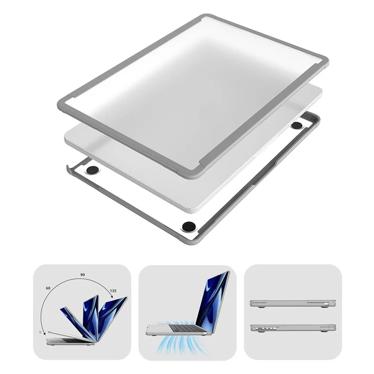 BENWIS MP-SSC Para MacBook Pro 13 pulgadas (2016) A1706, A1708 / (2018) / (2019) A1989, A2159 / (2020) A2251, A2289, A2338 PC+TPU Funda para Portátil - Gris