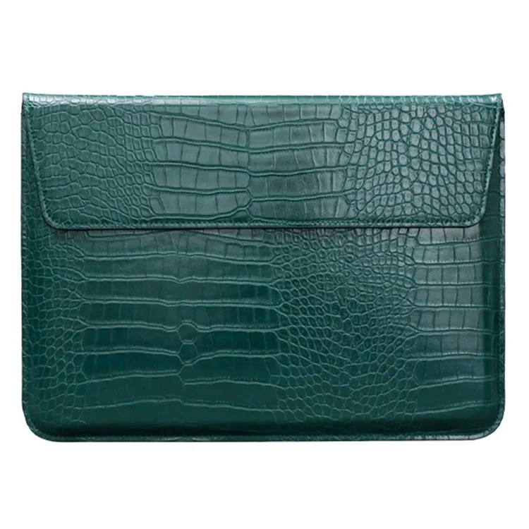11-12 inch Laptop Sleeve PU Leather Crocodile Texture Stand Laptop Case Bag - Deep Cyan