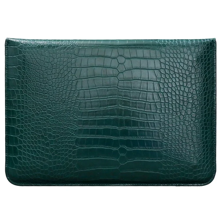 11-12 inch Laptop Sleeve PU Leather Crocodile Texture Stand Laptop Case Bag - Deep Cyan