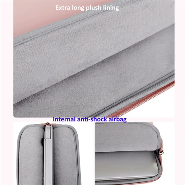 13-13.3 Inch Laptop Bag Oxford Cloth Notebook Bag Business Briefcase Anti-scratch Plush Lining - Pink