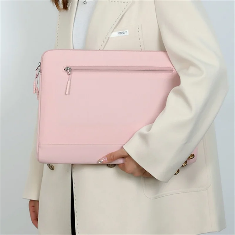 15-15.6 Inch Notebook Bag Oxford Cloth Laptop Bag with Zipper Portable Phone Mouse Storage Bag - Pink