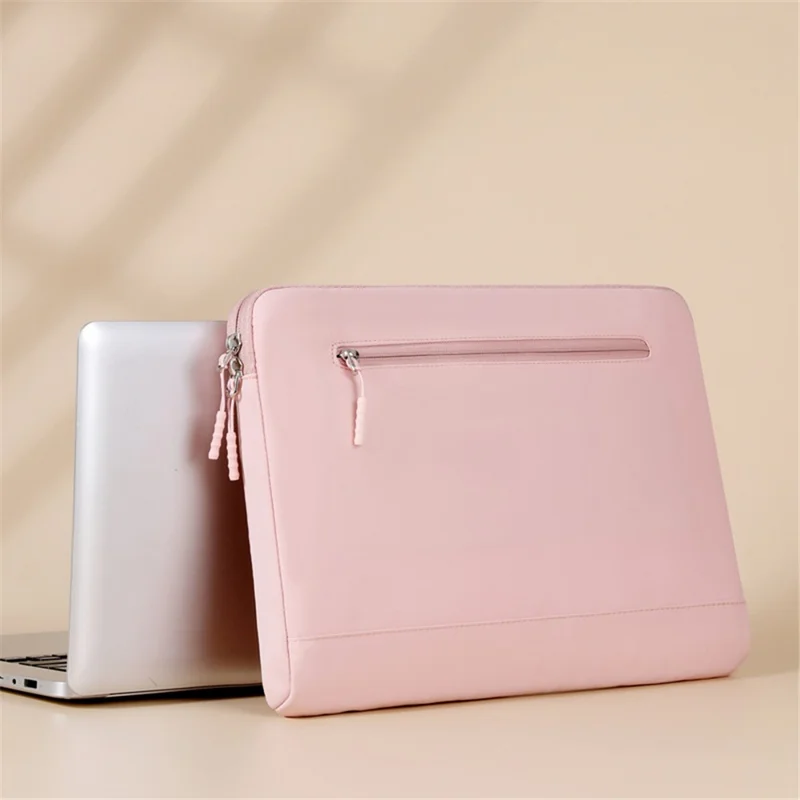 15-15,6 Zoll Notebook-tasche Oxford-stoff-laptop-tasche Mit Reißverschluss Tragbarer Telefonmausspeicherbeutel - Rosa