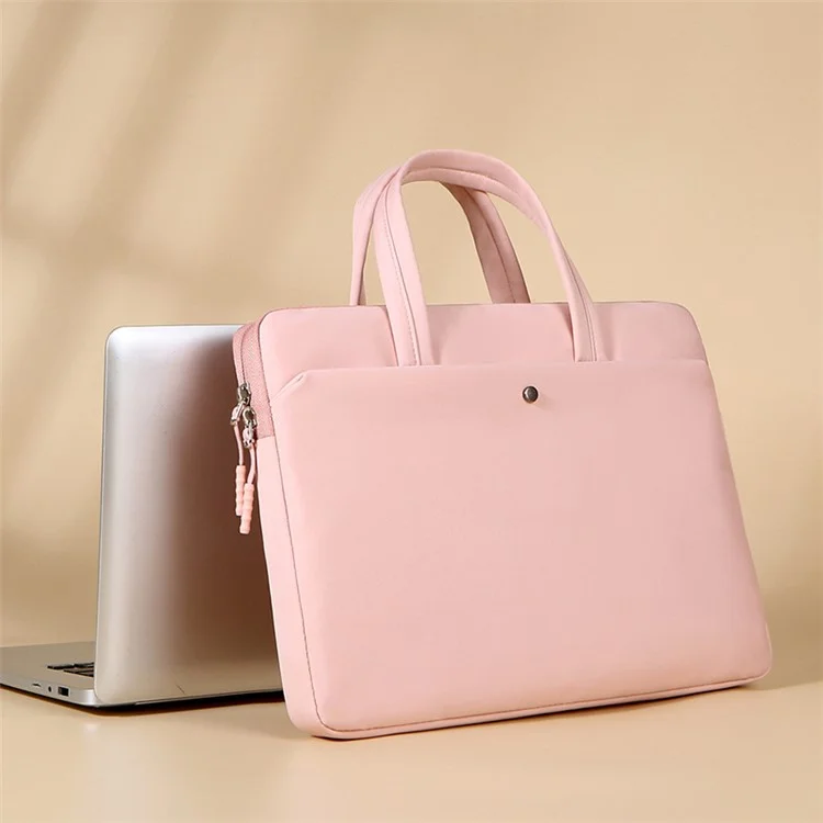 C81-14-14.6 Inch Computer Bag Portable Notebook Bag with Zipper Laptop Accessories Storage Bag - Pink