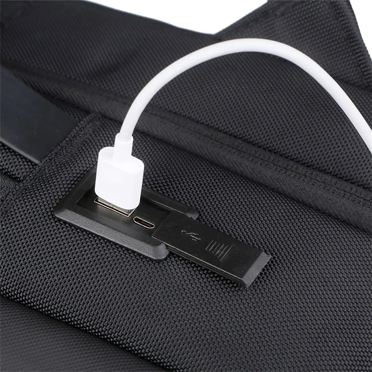 POFOKO 15,6-Zoll-Laptop-Computer-Rucksack Geschäftsreise-Tasche mit USB-Ladeanschluss