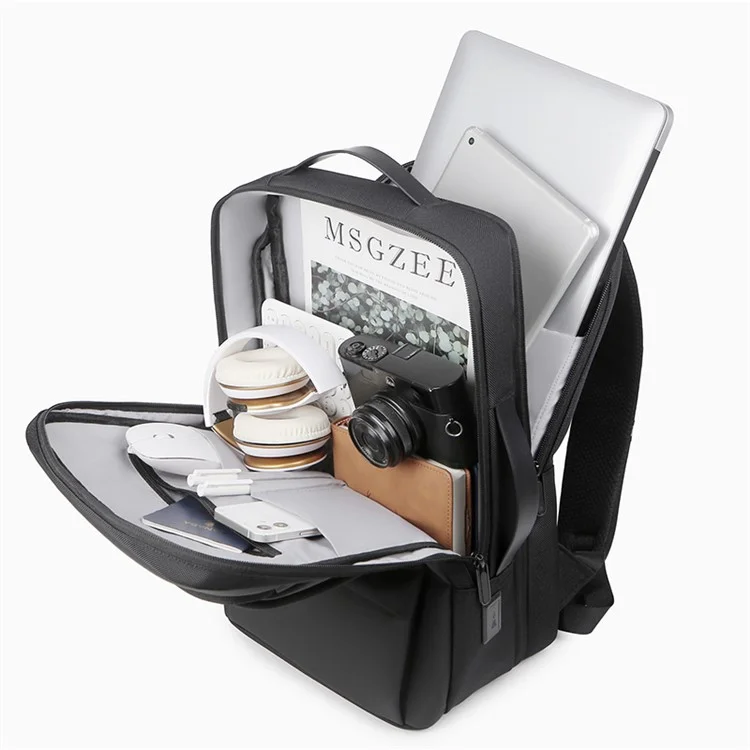 POFOKO 15,6-Zoll-Laptop-Computer-Rucksack Geschäftsreise-Tasche mit USB-Ladeanschluss